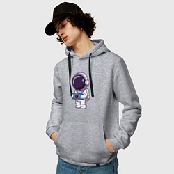 Толстовка-худи хлопковая мужская Космонавт фотограф, цвет: меланж — фото 2
