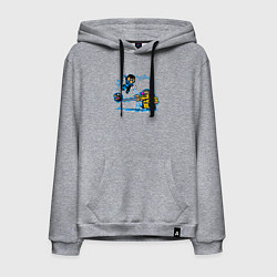 Толстовка-худи хлопковая мужская Скорпион против Саб-зиро, цвет: меланж