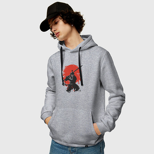 Мужская толстовка-худи Samurai style / Меланж – фото 3