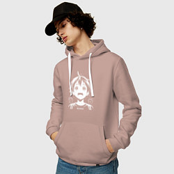 Толстовка-худи хлопковая мужская Ничоси аниме, цвет: пыльно-розовый — фото 2