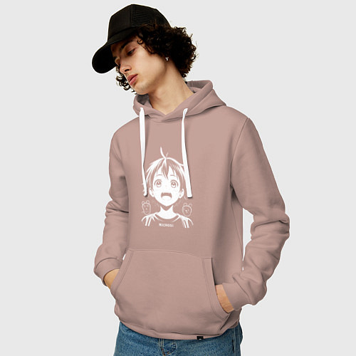 Мужская толстовка-худи Ничоси аниме / Пыльно-розовый – фото 3