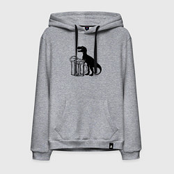Толстовка-худи хлопковая мужская Пивозавр с двумя кружками, цвет: меланж