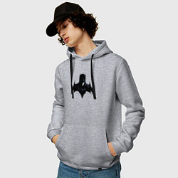 Толстовка-худи хлопковая мужская Batman dark, цвет: меланж — фото 2
