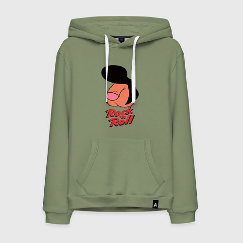 Мужская толстовка-худи Логотип rock n roll мем / Авокадо – фото 1