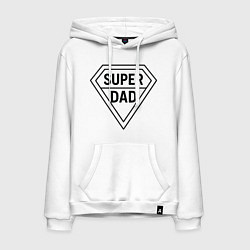 Толстовка-худи хлопковая мужская Superdad, цвет: белый