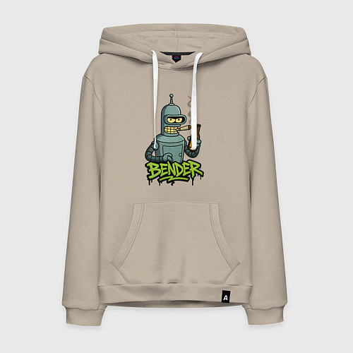 Мужская толстовка-худи Bender with beer / Миндальный – фото 1