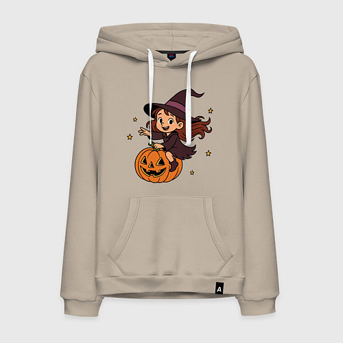 Мужская толстовка-худи Маленькая ведьмочка / Миндальный – фото 1