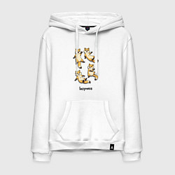 Толстовка-худи хлопковая мужская Ленивые еноты, цвет: белый