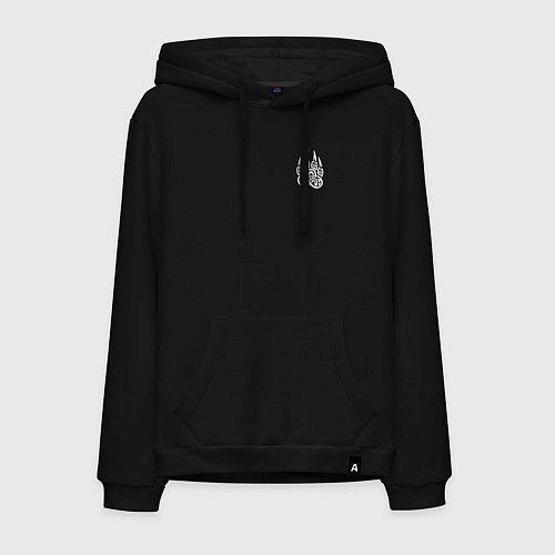 Мужская толстовка-худи Оберег волчья лапа в кельтском стиле / Черный – фото 1