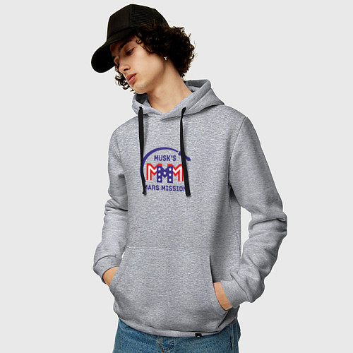 Мужская толстовка-худи Миссия на Марс Маска / Меланж – фото 3