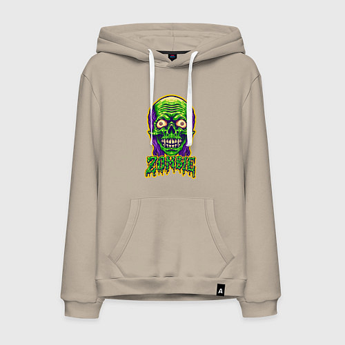 Мужская толстовка-худи Evil zombie / Миндальный – фото 1