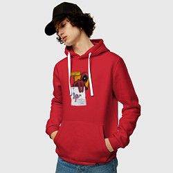 Толстовка-худи хлопковая мужская Вы видели этого человека, цвет: красный — фото 2