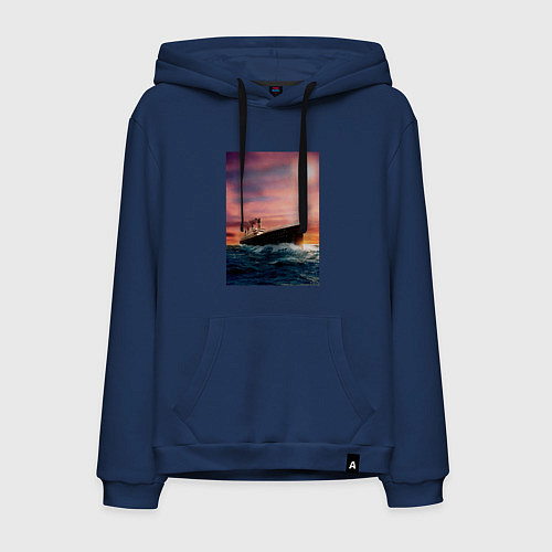 Мужская толстовка-худи Титаник в океане / Тёмно-синий – фото 1