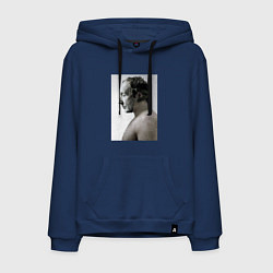 Толстовка-худи хлопковая мужская Пила, цвет: тёмно-синий