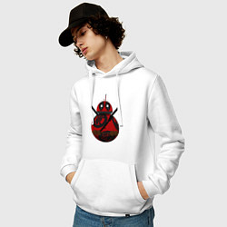 Толстовка-худи хлопковая мужская Droid Deadpool, цвет: белый — фото 2