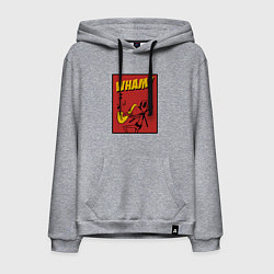 Толстовка-худи хлопковая мужская Jazz Deadppol, цвет: меланж