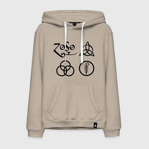 Мужская толстовка-худи Led Zeppelin: symbols / Миндальный – фото 1