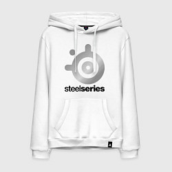 Толстовка-худи хлопковая мужская SteelSeries, цвет: белый