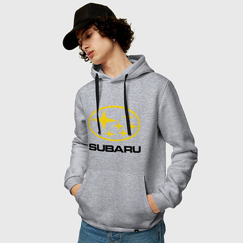 Мужская толстовка-худи Subaru Logo / Меланж – фото 3