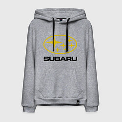 Толстовка-худи хлопковая мужская Subaru Logo цвета меланж — фото 1
