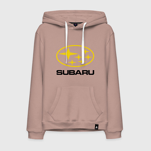 Мужская толстовка-худи Subaru Logo / Пыльно-розовый – фото 1