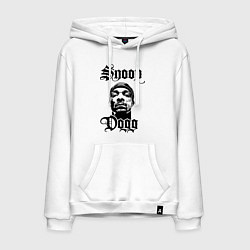 Толстовка-худи хлопковая мужская Snoop Dogg Face, цвет: белый