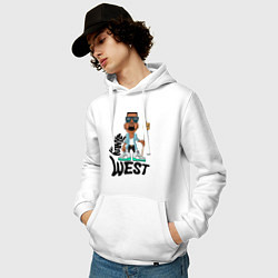 Толстовка-худи хлопковая мужская Kanye West Boy, цвет: белый — фото 2