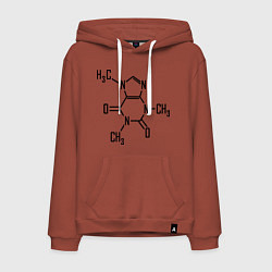 Толстовка-худи хлопковая мужская Кофеин формула, цвет: кирпичный