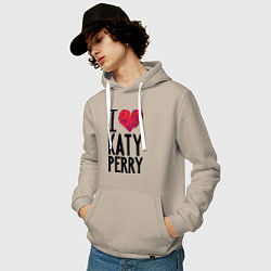 Толстовка-худи хлопковая мужская I love Katy Perry, цвет: миндальный — фото 2