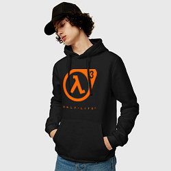 Толстовка-худи хлопковая мужская Half-Life 3, цвет: черный — фото 2