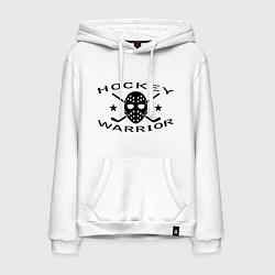 Толстовка-худи хлопковая мужская Hockey warrior, цвет: белый