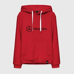 Толстовка-худи хлопковая мужская Mercedes Logo, цвет: красный