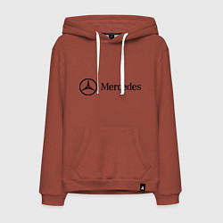 Толстовка-худи хлопковая мужская Mercedes Logo, цвет: кирпичный