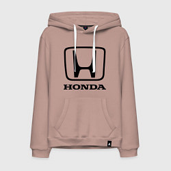 Толстовка-худи хлопковая мужская Honda logo, цвет: пыльно-розовый