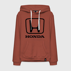 Толстовка-худи хлопковая мужская Honda logo, цвет: кирпичный