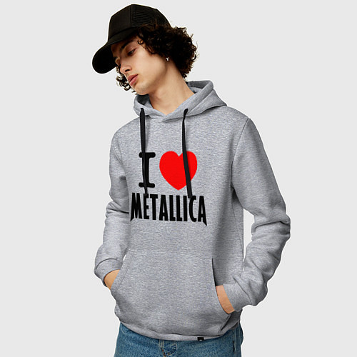 Мужская толстовка-худи I love Metallica / Меланж – фото 3