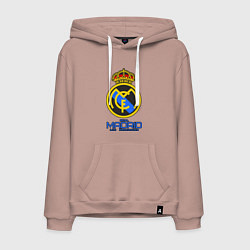 Толстовка-худи хлопковая мужская Real Madrid, цвет: пыльно-розовый