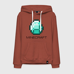 Толстовка-худи хлопковая мужская Minecraft Diamond, цвет: кирпичный