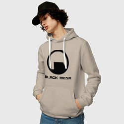 Толстовка-худи хлопковая мужская Black Mesa: Logo, цвет: миндальный — фото 2