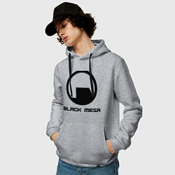 Толстовка-худи хлопковая мужская Black Mesa: Logo, цвет: меланж — фото 2