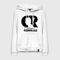 Толстовка-худи хлопковая мужская CR Ronaldo 07, цвет: белый