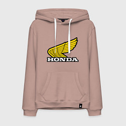 Толстовка-худи хлопковая мужская Honda, цвет: пыльно-розовый