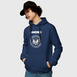 Толстовка-худи хлопковая мужская Ramones, цвет: тёмно-синий — фото 2