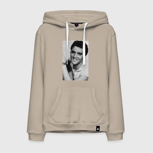 Мужская толстовка-худи Улыбка Элвиса / Миндальный – фото 1