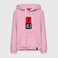 Толстовка-худи хлопковая мужская Ali by boxcluber, цвет: светло-розовый