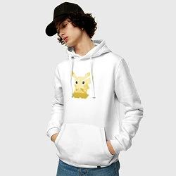 Толстовка-худи хлопковая мужская Pikachu Shadow, цвет: белый — фото 2