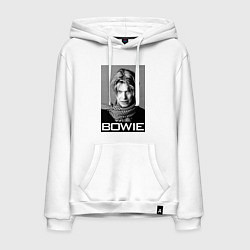 Толстовка-худи хлопковая мужская Bowie Legend, цвет: белый
