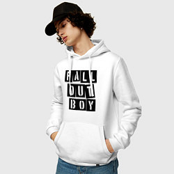 Толстовка-худи хлопковая мужская Fall Out Boy: Words, цвет: белый — фото 2