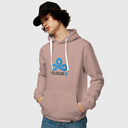 Толстовка-худи хлопковая мужская Cloud9, цвет: пыльно-розовый — фото 2
