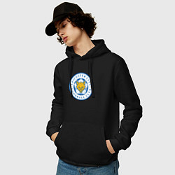 Толстовка-худи хлопковая мужская Leicester City FC, цвет: черный — фото 2